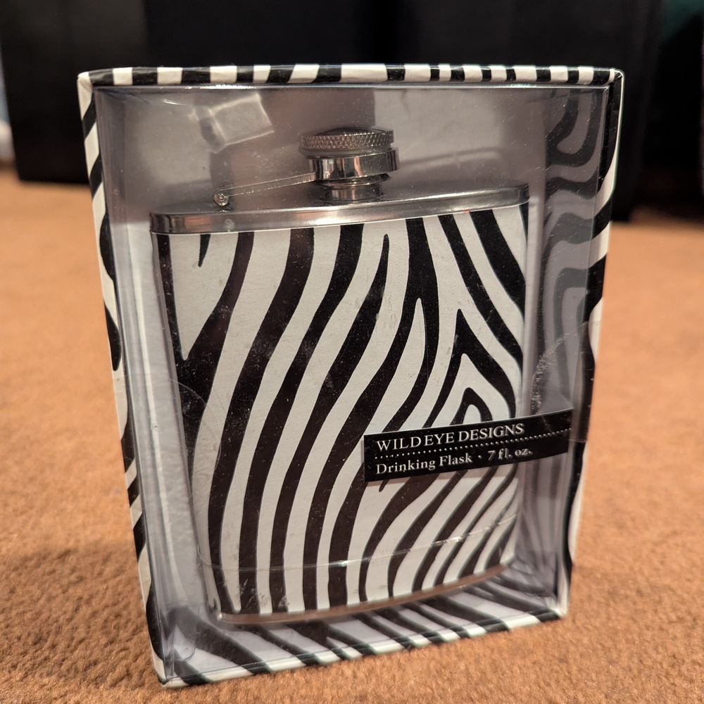 Zebra Print Drinking Flask